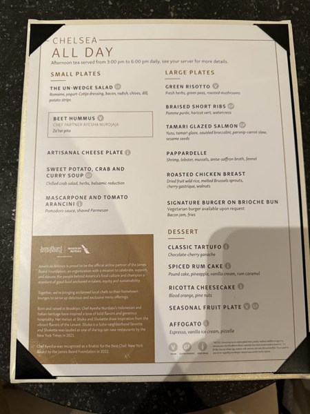 AMERICAN PRESIDENT LINES メニュー　希少 Flagship First on miles! (JFK-SFO) – Michael's travel blog